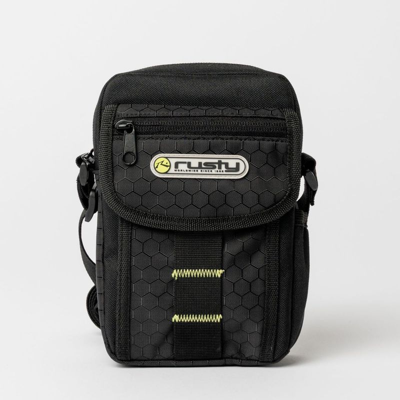 RUSTY MENS VOLTAGE CROSSBODY BAG - BLACK / SULPHUR