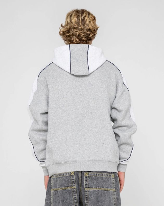 RUSTY MENS PANELA ANDERSON 2.0 HOODED FLEECE - GREY MARLE