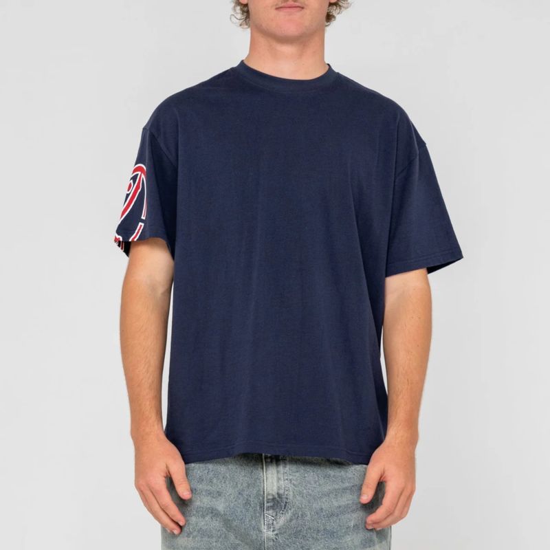 RUSTY MENS GLAZE-R S/S TEE - NAVY BLUE