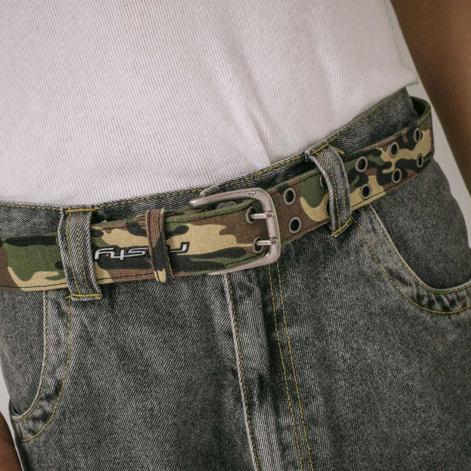 RUSTY MENS RAID CANVAS BELT - CAMO