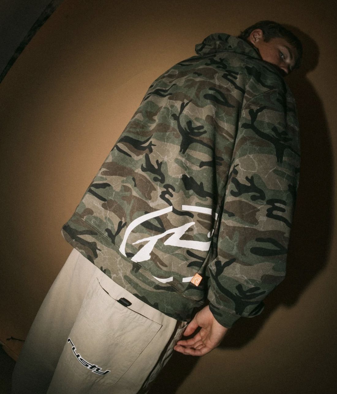 RUSTY MENS RAMBO ZIP THRU HOODED FLEECE - CAMO