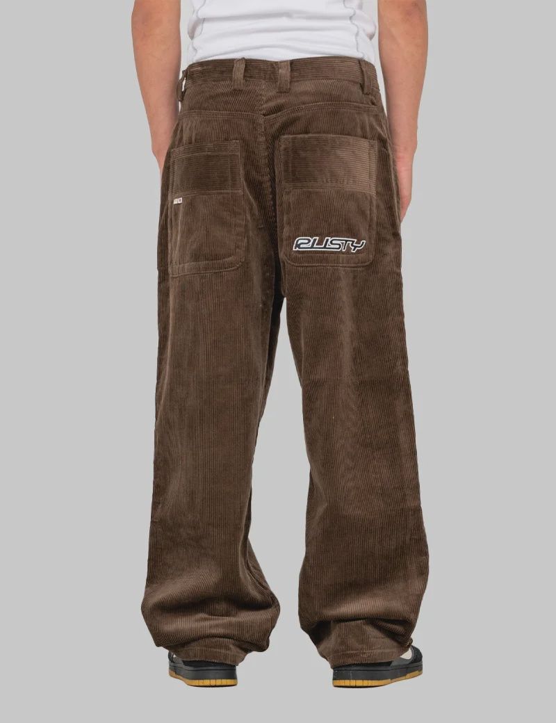 RUSTY MENS FLIP DADDY CORD PANT - DARK CHOC