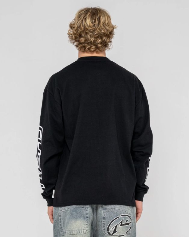 RUSTY MENS JETSETTER L/S TEE - BLACK