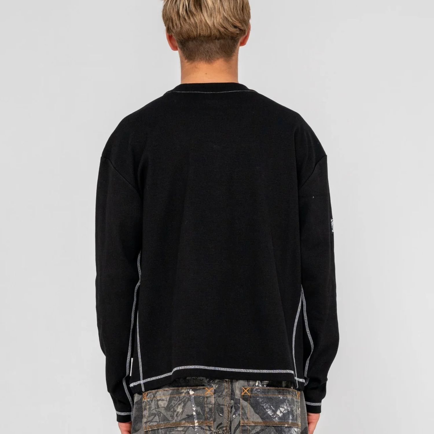 RUSTY MENS SLACK JACK L/S HEAVY TEE - BLACK