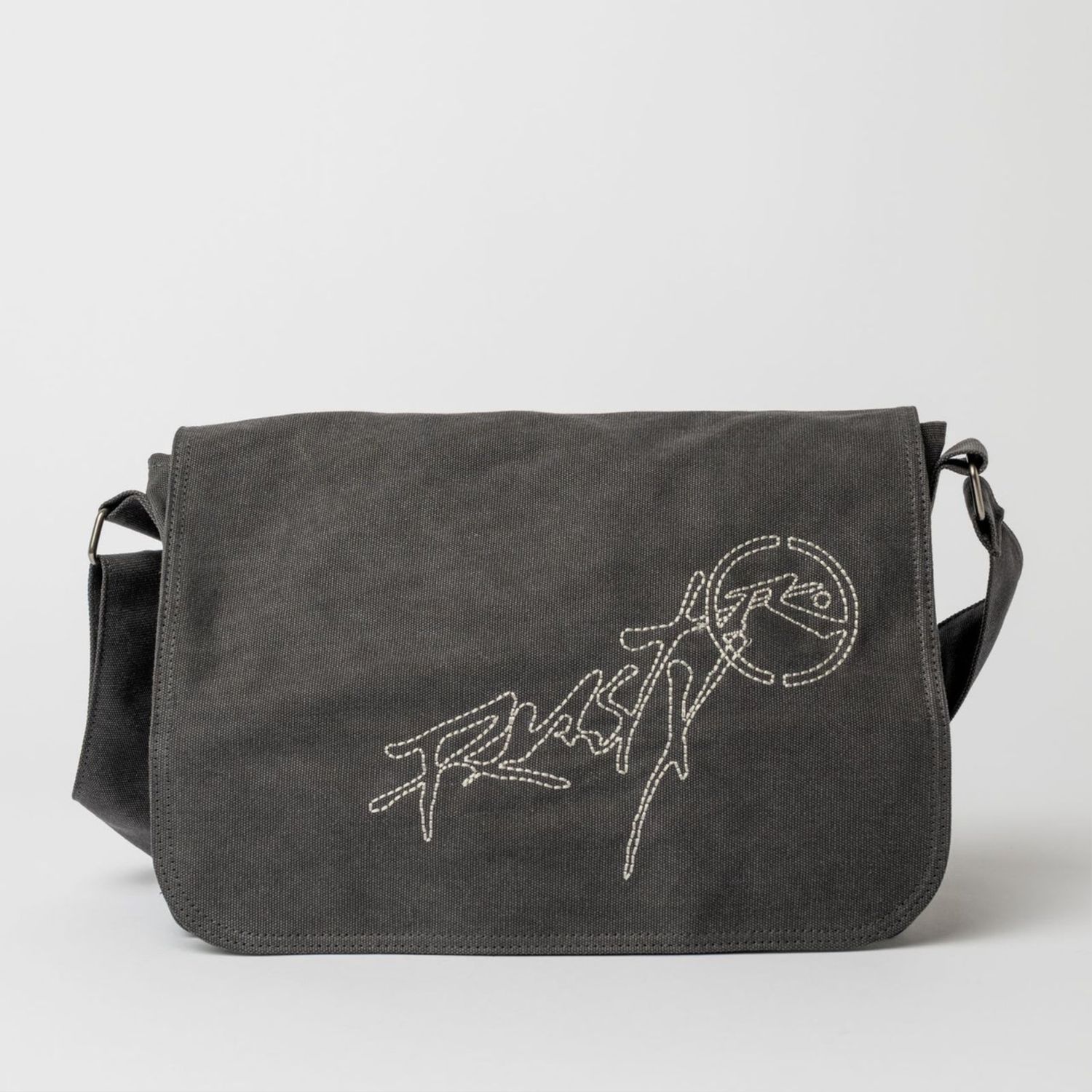 RUSTY MENS HOODUS MESSENGER BAG - WASHED BLACK