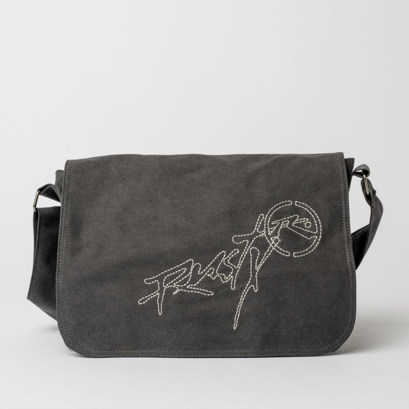 RUSTY MENS HOODUS MESSENGER BAG - WASHED BLACK