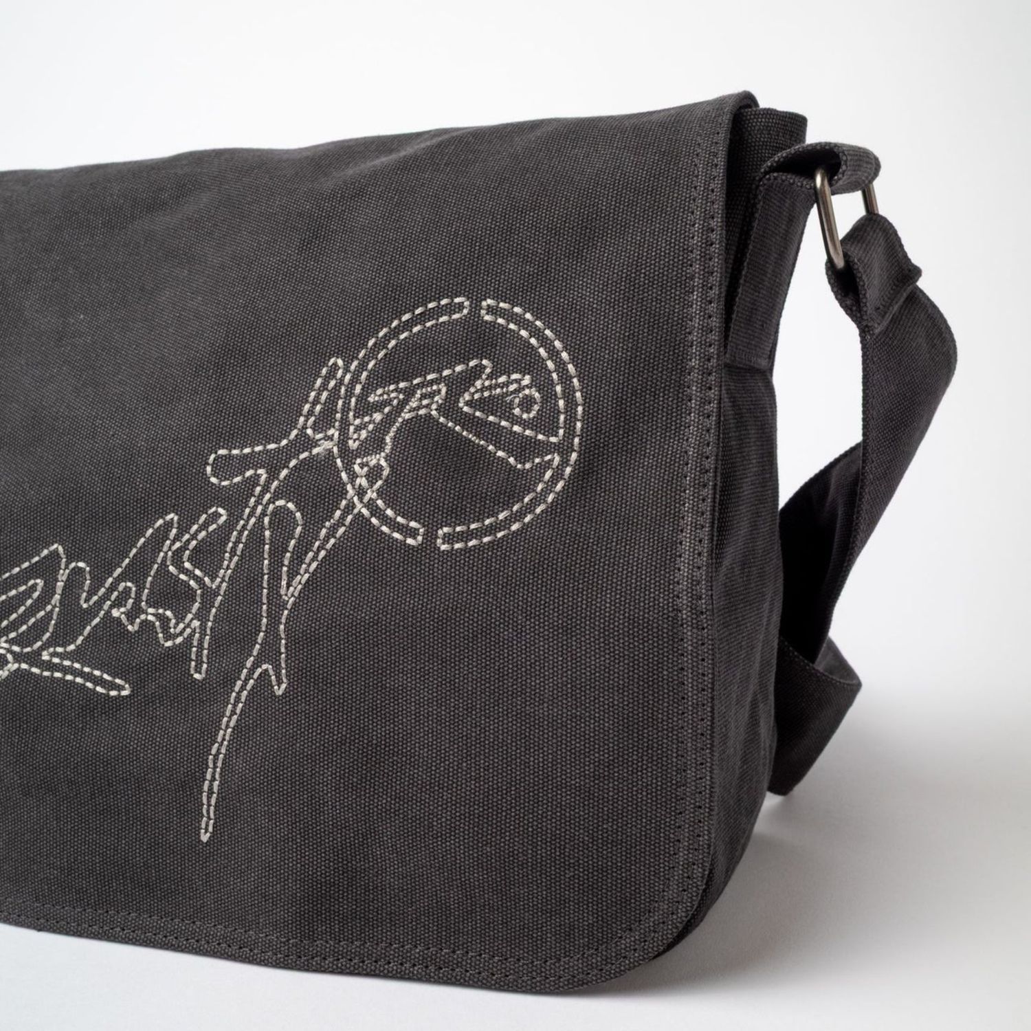 RUSTY MENS HOODUS MESSENGER BAG - WASHED BLACK