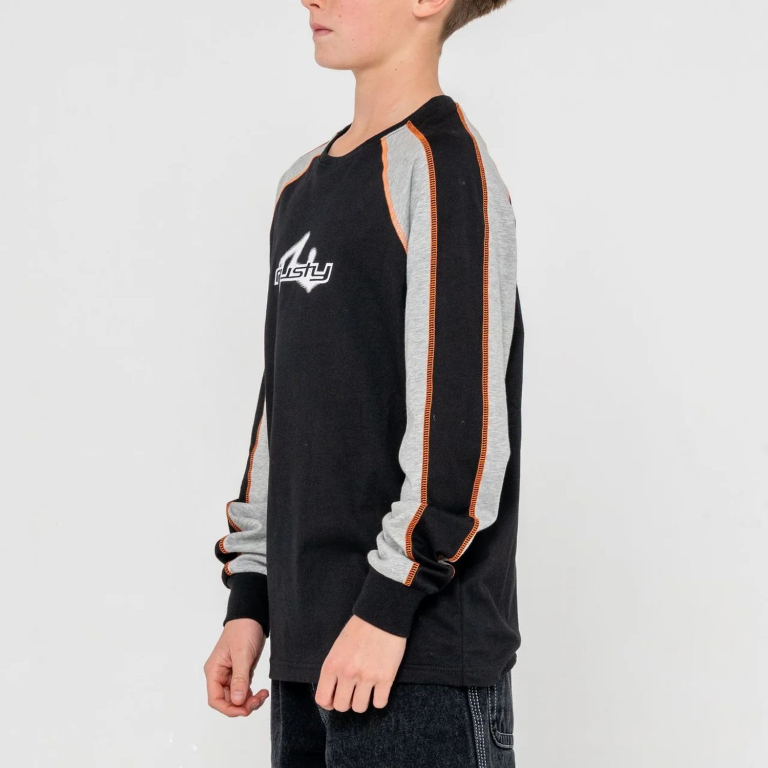 RUSTY TEEN BOYSFADE R L/S TEE - BLACK