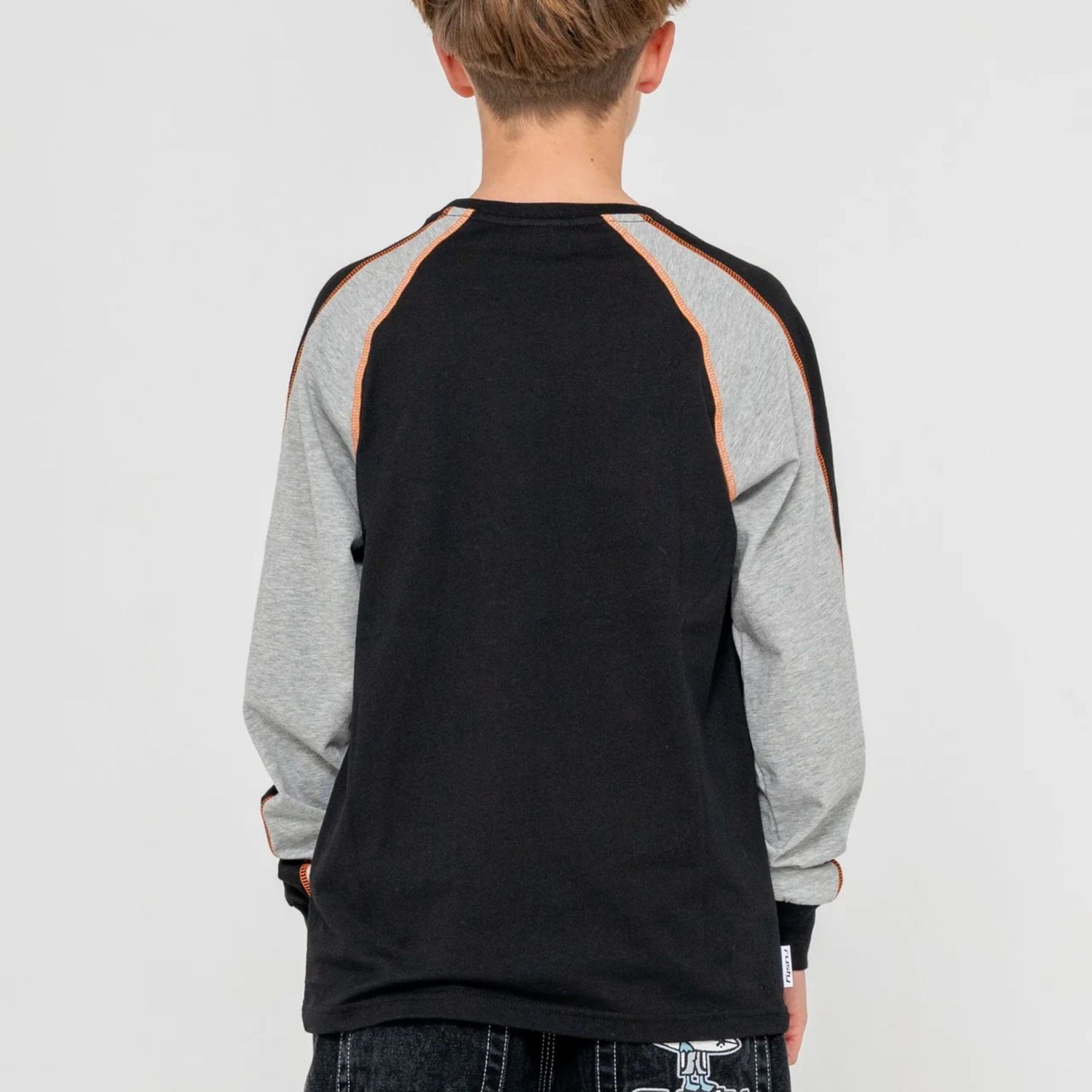 RUSTY TEEN BOYSFADE R L/S TEE - BLACK