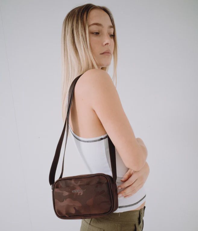 RUSTY WOMENS STELLAR NYLON CAMO SIDE BAG - JAVA