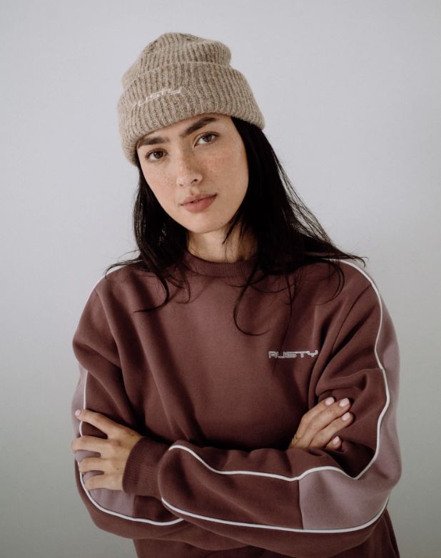 RUSTY WOMENS FEELIN FUZZY BEANIE - TAUPE