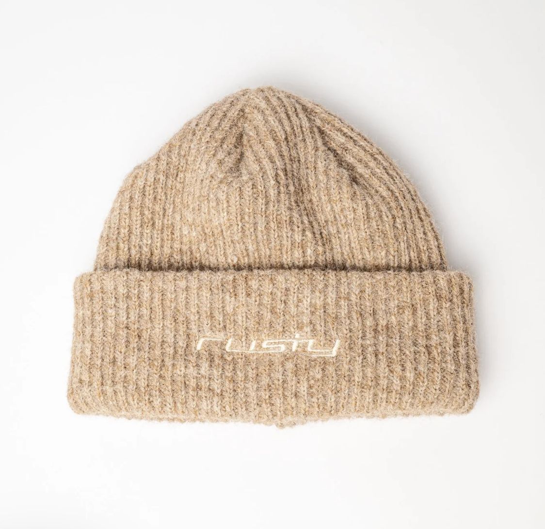 RUSTY WOMENS FEELIN FUZZY BEANIE - TAUPE