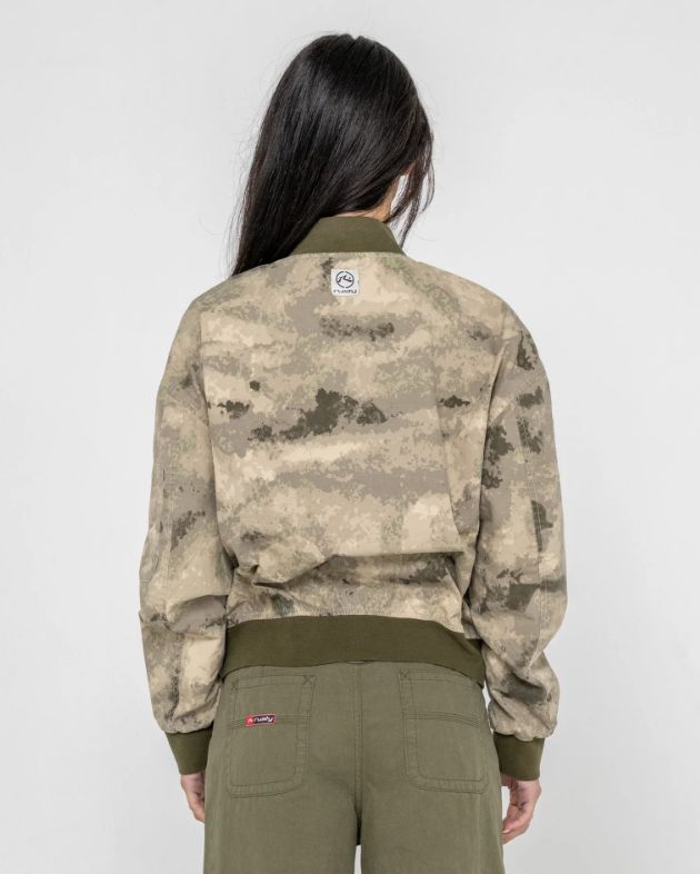 RUSTY WOMENS FLY AWAY BOMBER JACKET - CAMO