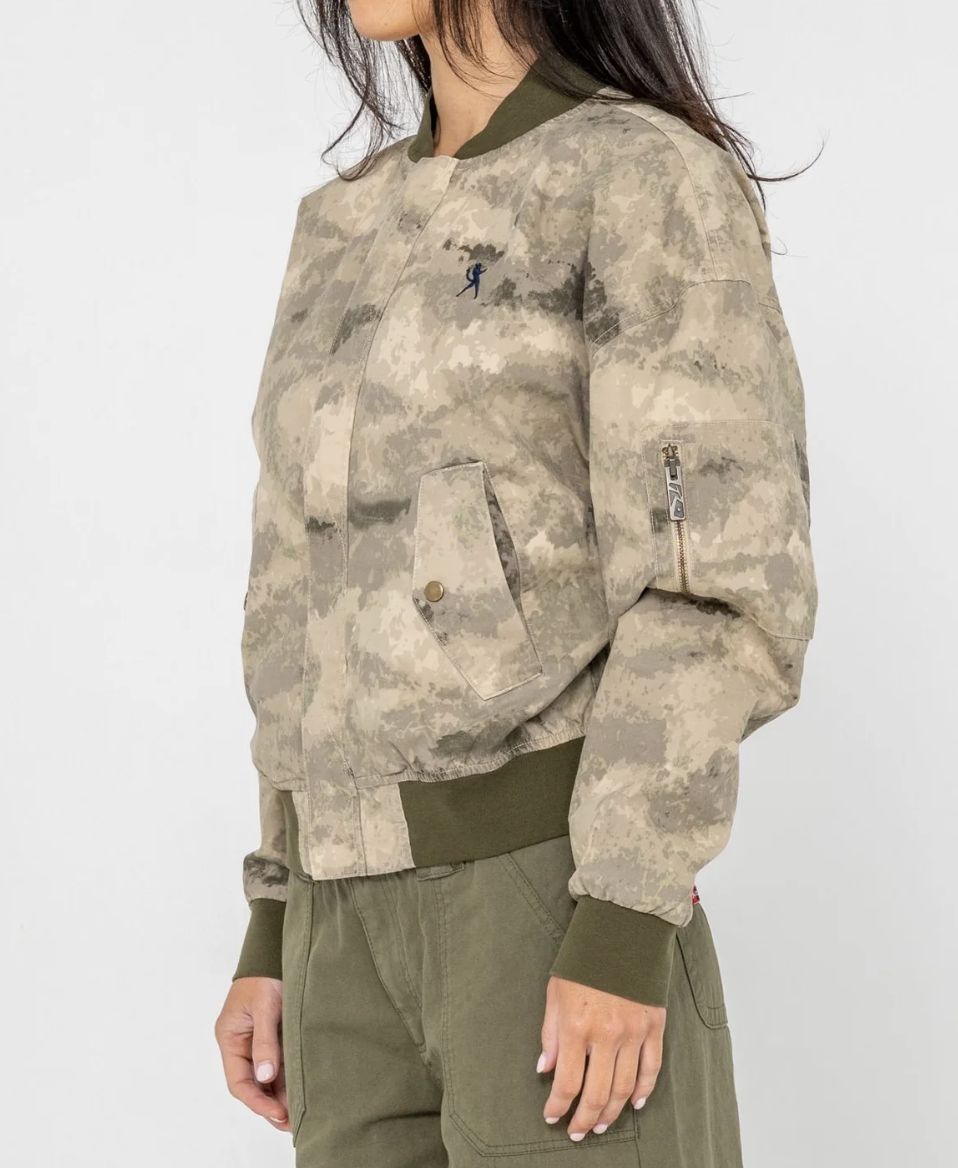 RUSTY WOMENS FLY AWAY BOMBER JACKET - CAMO