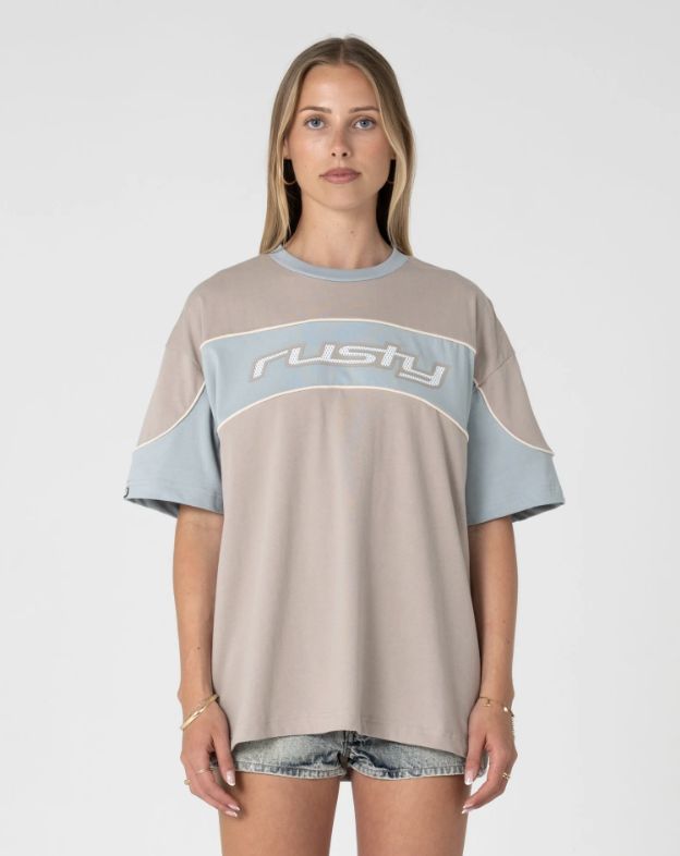RUSTY WOMENS KINETIC OVERSIZE S/S TEE -  / ULTIMATE GREY