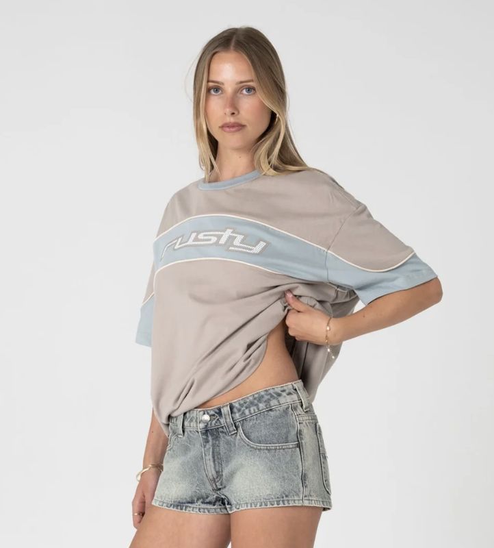 RUSTY WOMENS KINETIC OVERSIZE S/S TEE -  / ULTIMATE GREY