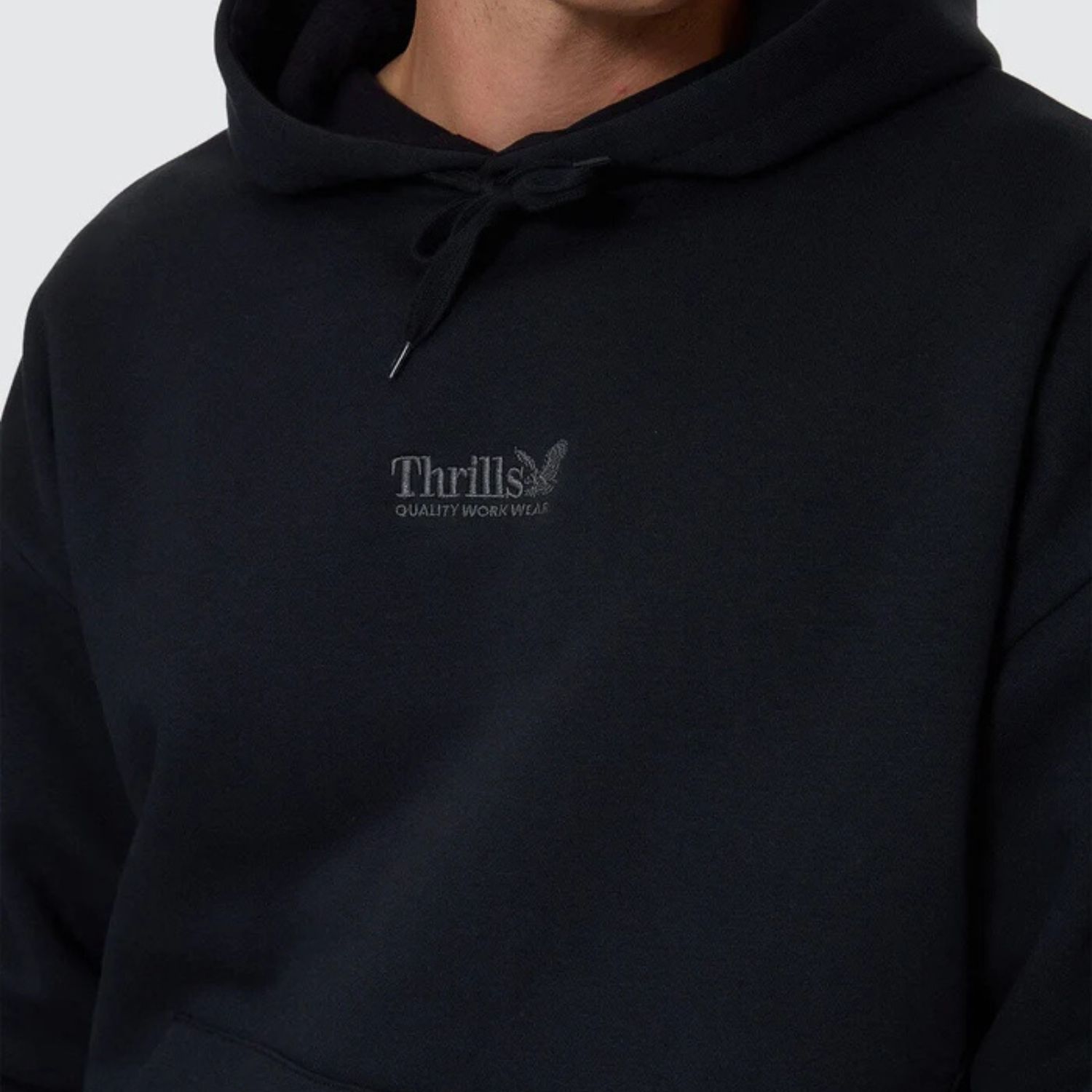 THRILLS MENS THRILLS UNION SLOUCH PULL ON HOOD - PIRATE BLACK