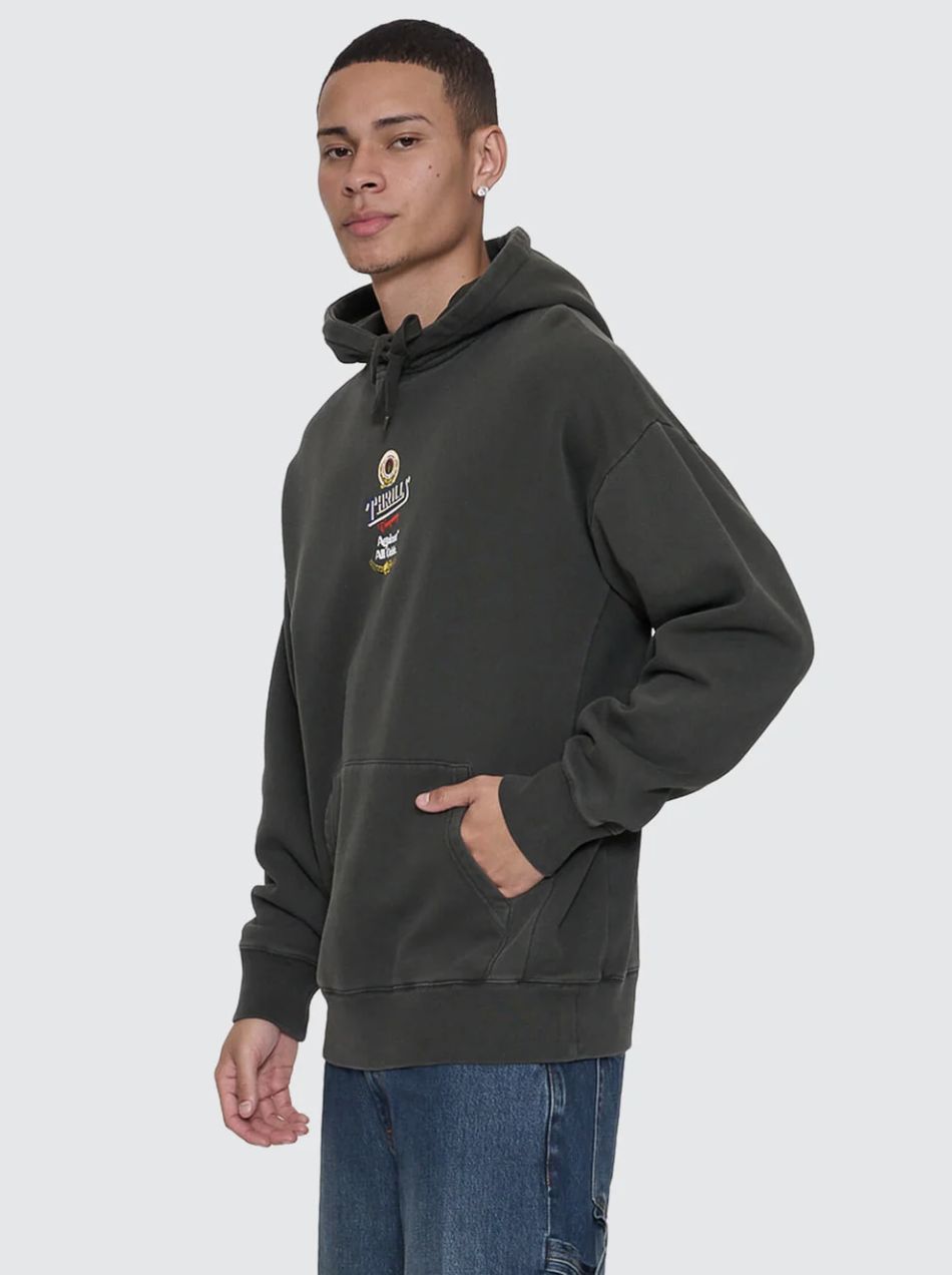 THRILLS MENS AGAINST ALL ODDS SLOUCH PULL ON HOOD - OIL GREEN