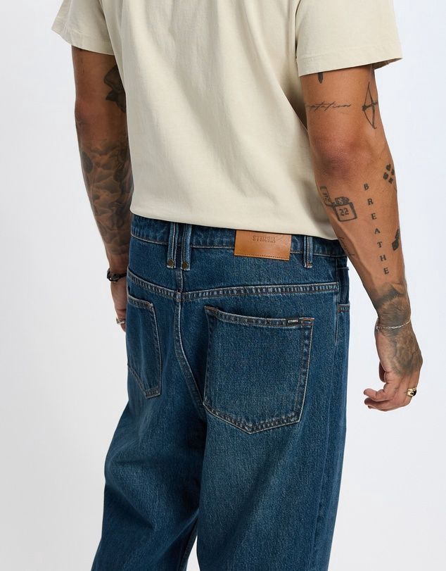 THRILLS MENS SLACKER RELAXED DENIM JEAN - TEAL BLUE