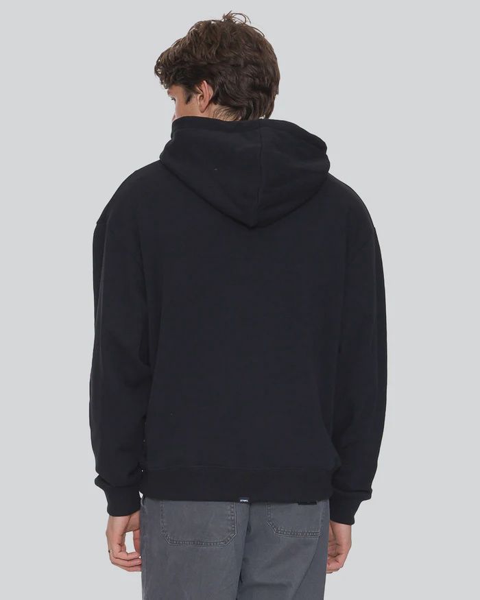THRILLS MENS HEAVY VOLTAGE SLOUCH PULL ON CROPPED HOOD - BLACK