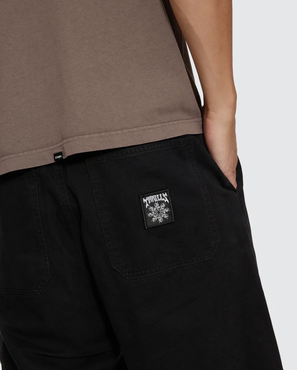 THRILLS MENS STAGGER BIG SLACKER CROPPED PANT - BLACK