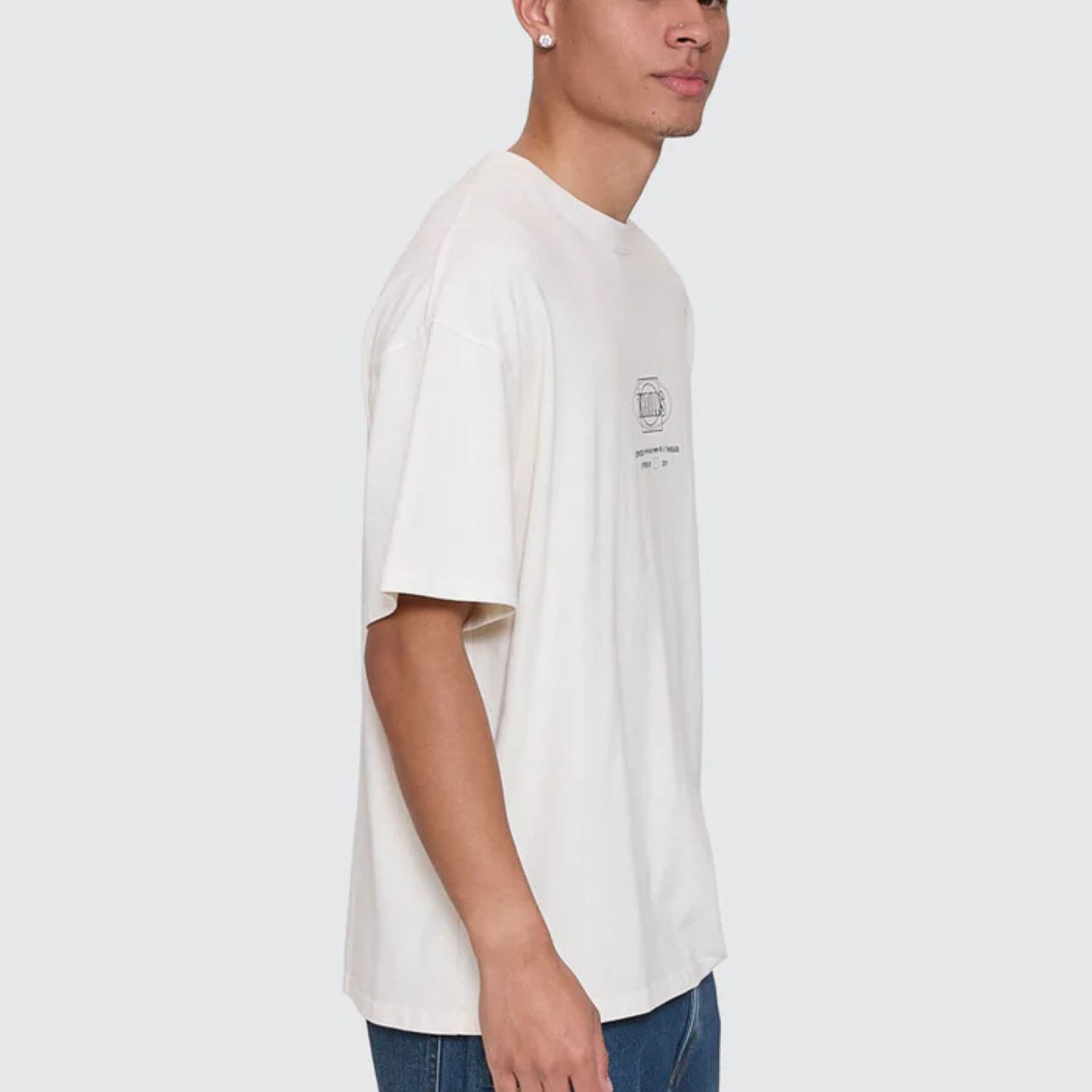 THRILLS MENS FLUID THRILLS BOX FIT OVERSIZE TEE - HERITAGE WHITE