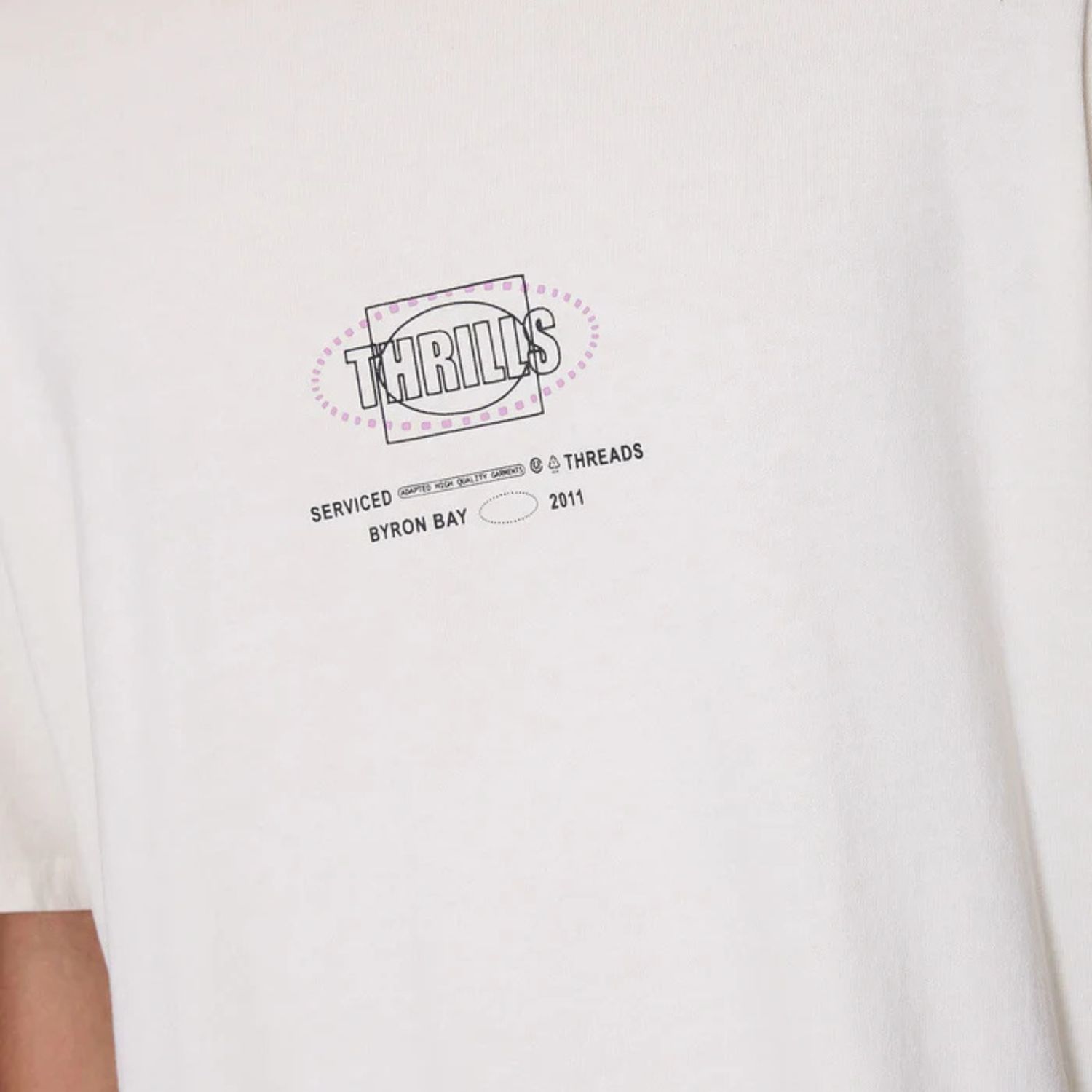THRILLS MENS FLUID THRILLS BOX FIT OVERSIZE TEE - HERITAGE WHITE