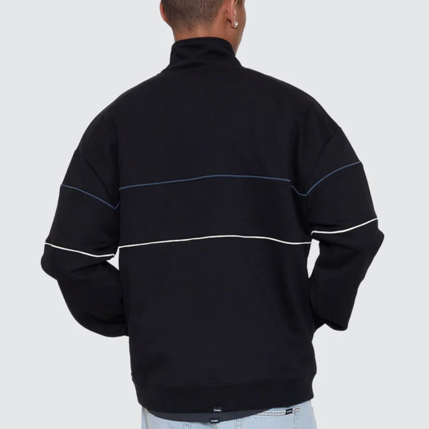 THRILLS MENS BETWEEN CHAOS &amp; CALM QUARTER ZIP FLEECE - BLACK