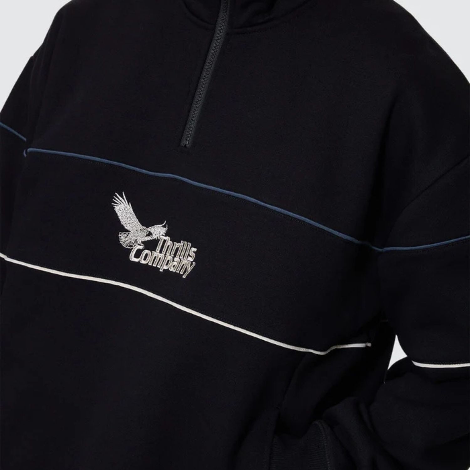THRILLS MENS BETWEEN CHAOS &amp; CALM QUARTER ZIP FLEECE - BLACK
