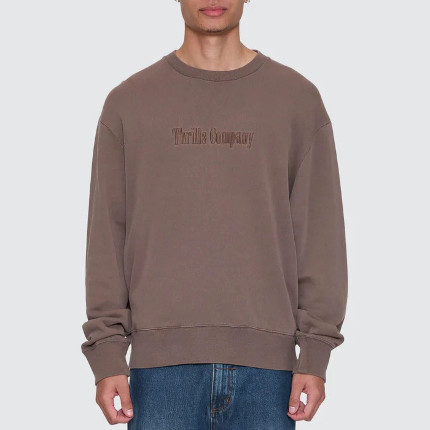 THRILLS MENS PRIMITIVE BOX FIT CROPPED CREW - FALCON