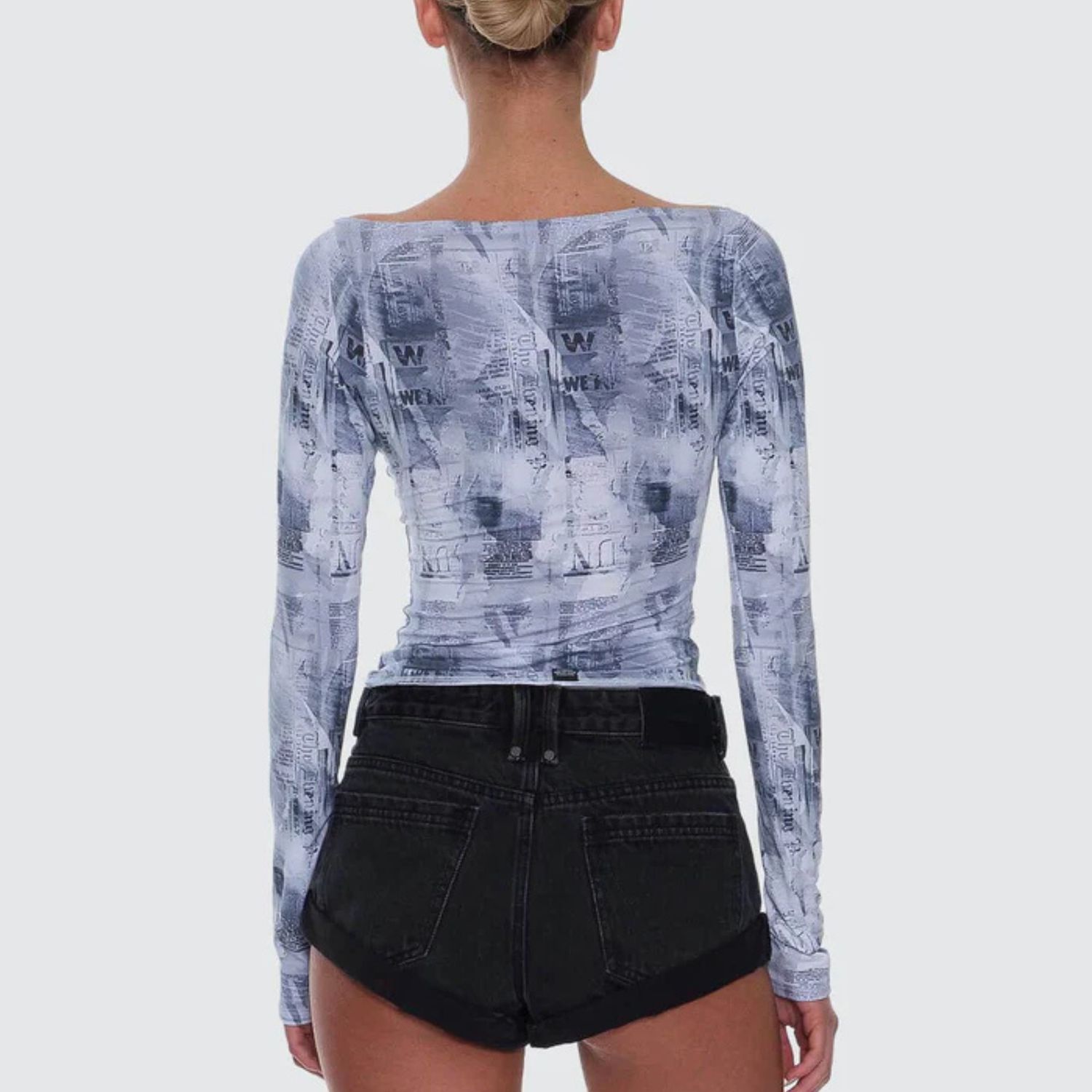 THRILLS WOMENS PAPER TRAIL LONG SLEEVE TOP - GREY MATTER
