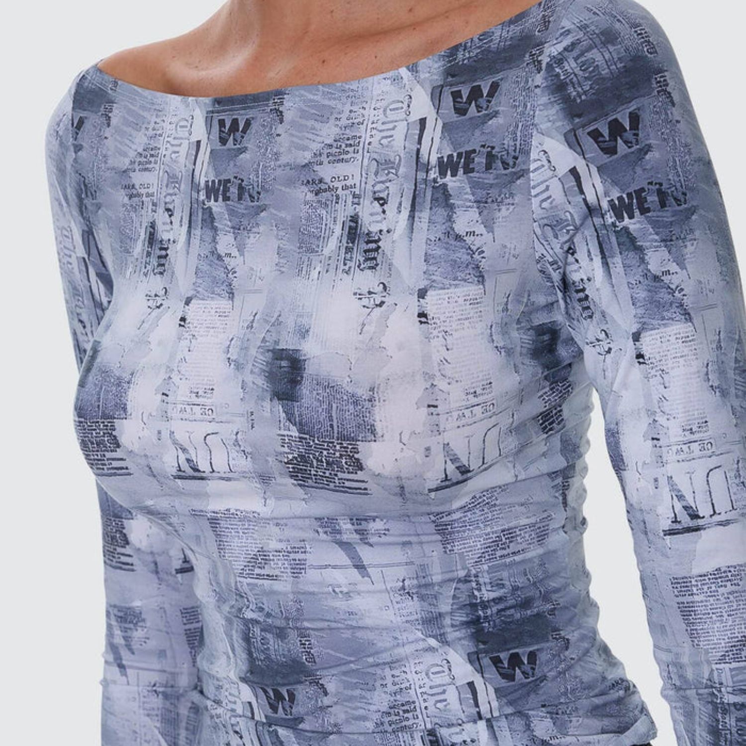 THRILLS WOMENS PAPER TRAIL LONG SLEEVE TOP - GREY MATTER