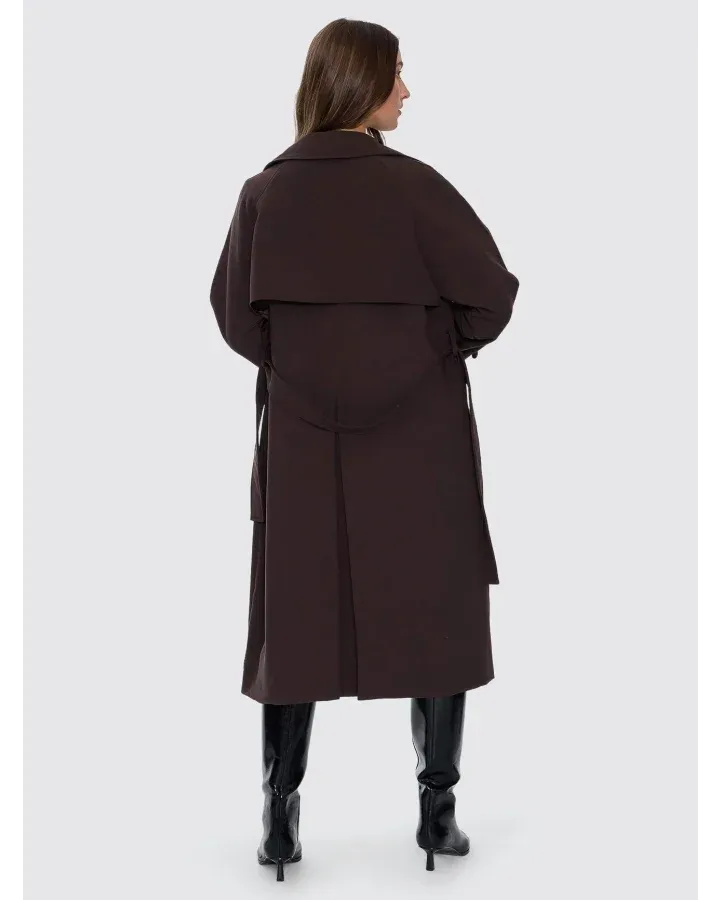THRILLS WOMENS SHILOH TRENCH COAT - BITTER CHOCOLATE