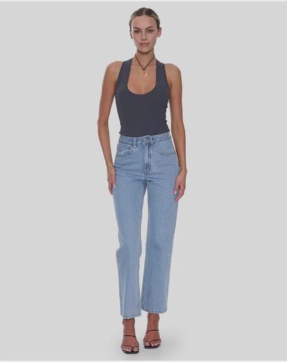 THRILLS WOMENS STEVIE HIGH RISE STRAIGHT JEAN - AGELESS BLUE
