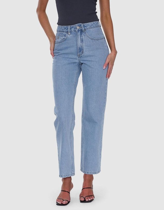 THRILLS WOMENS STEVIE HIGH RISE STRAIGHT JEAN - AGELESS BLUE
