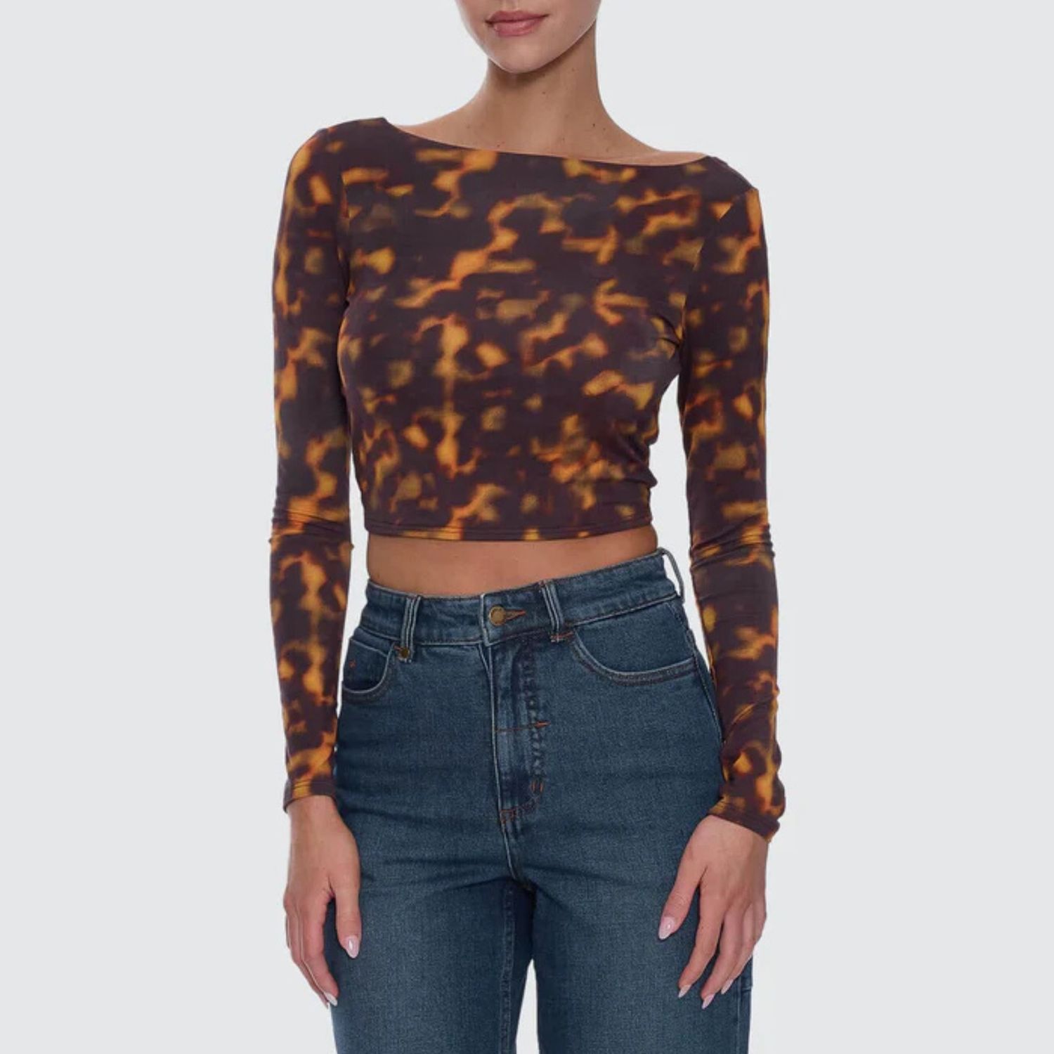 THRILLS WOMENS SMOKEFORM BACKLESS LONG SLEEVE TOP - BURNISHED GOLD