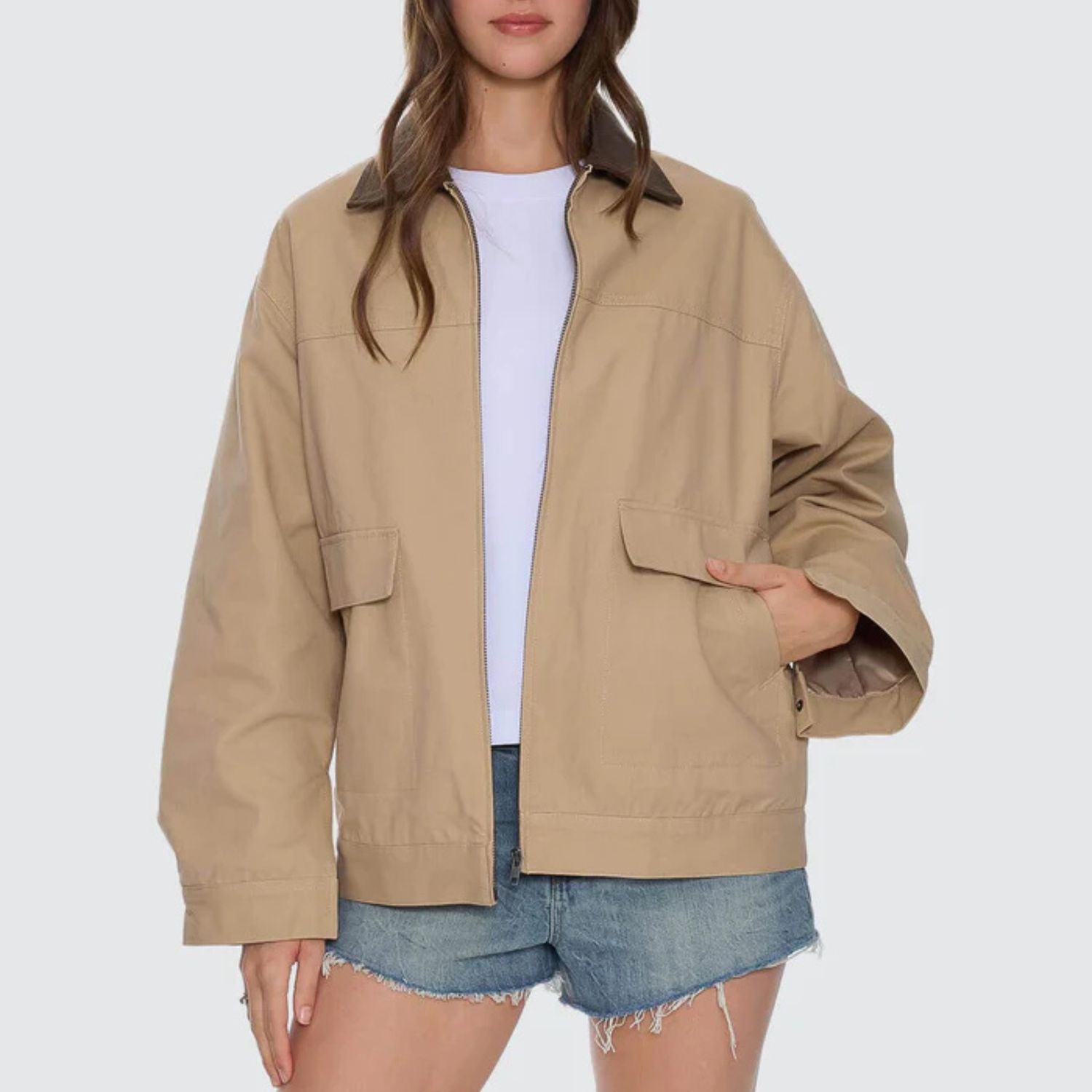 THRILLS WOMENS ROBBIE CHORE JACKET - CAMEL