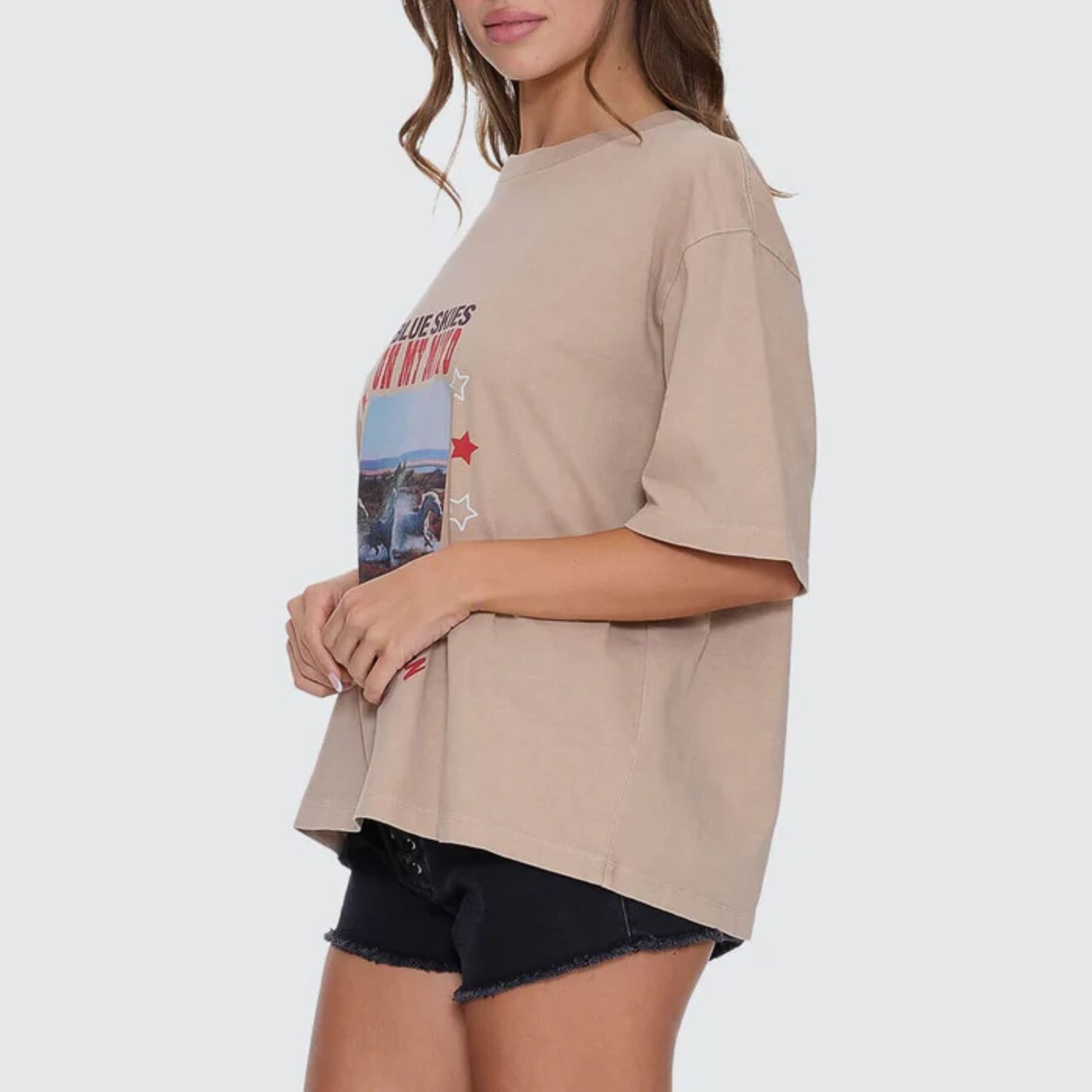 THRILLS WOMENS ON MY MIND SQUARE TEE - STONE