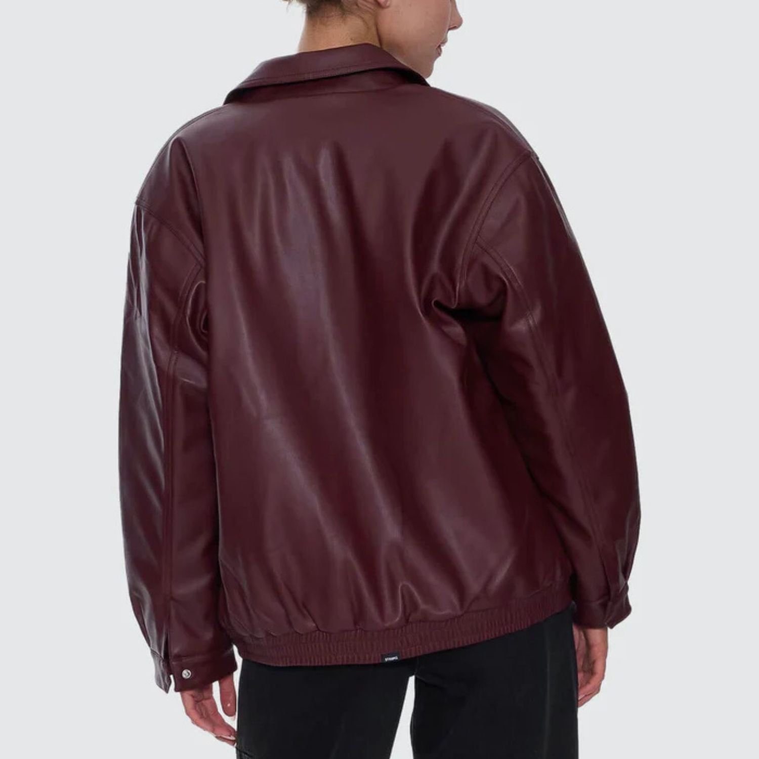 THRILLS WOMENS ELKA LEATHER JACKET - NEW MAROON