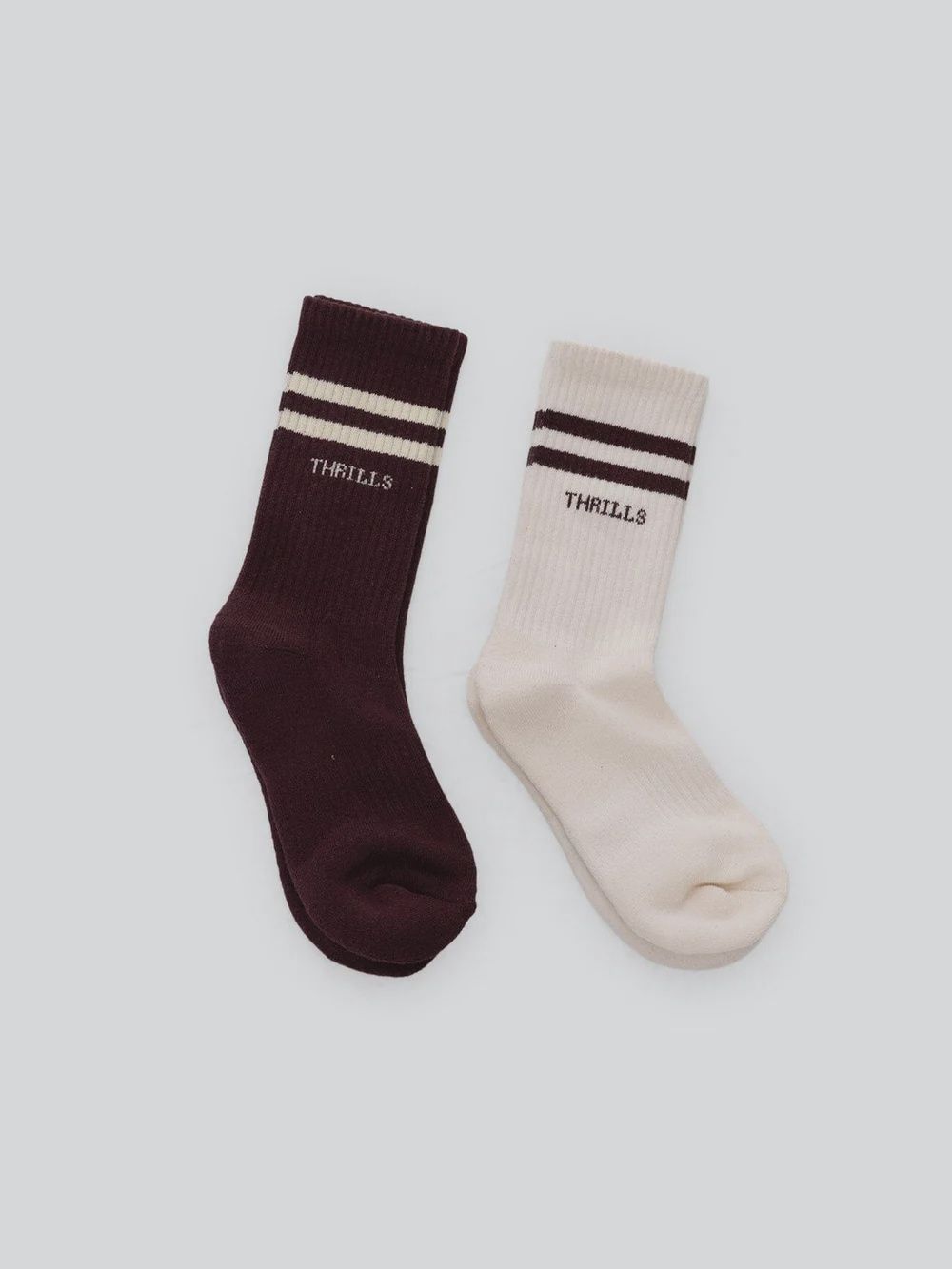 THRILLS WOMENS 6 BREAK POINT 2 PACK SOCK - HERITAGE WHITE - BITTER CHOCOLATE
