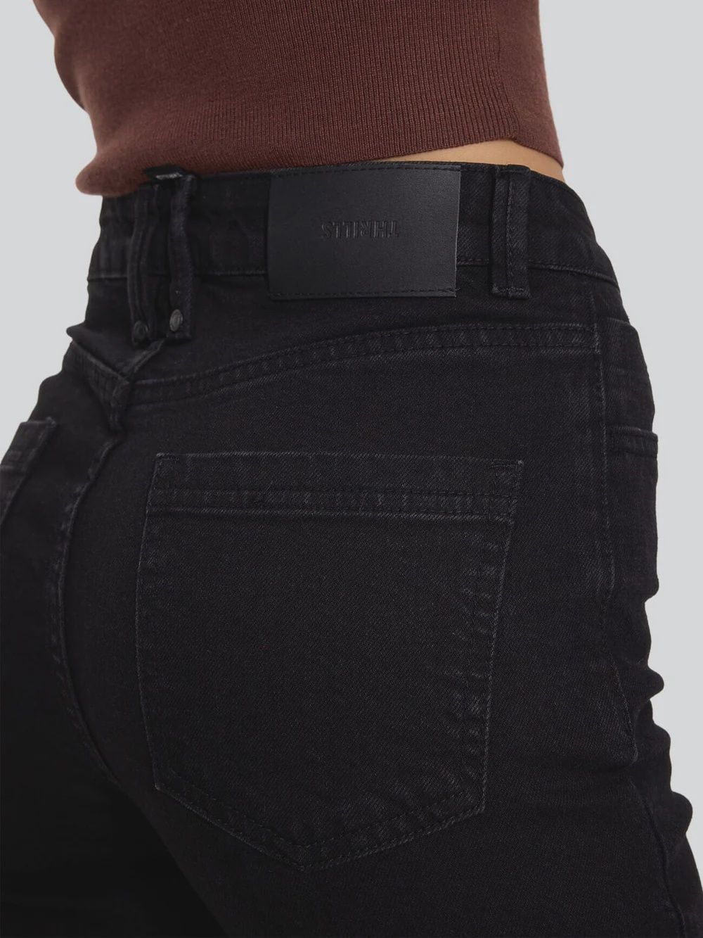 THRILLS WOMENS ALICIA HIGH RISE STRETCH BOOTCUT JEAN - VINYL BLACK