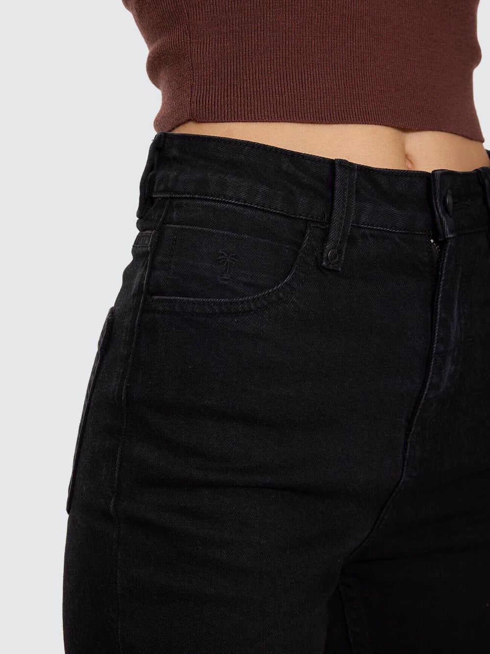 THRILLS WOMENS ALICIA HIGH RISE STRETCH BOOTCUT JEAN - VINYL BLACK