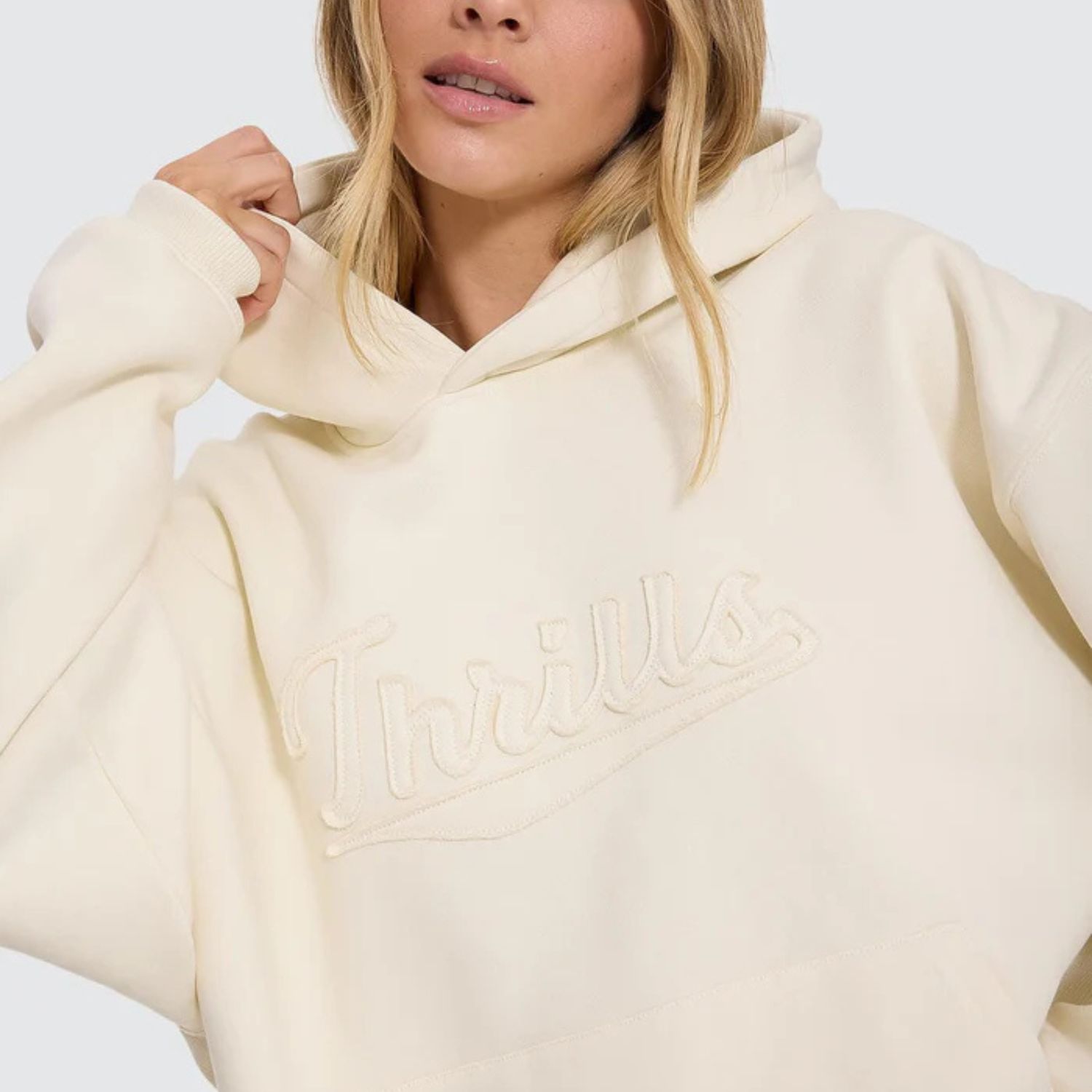 THRILLS WOMENS PLAYMAKER COCOON PANEL HOOD - BUTTER CREAM