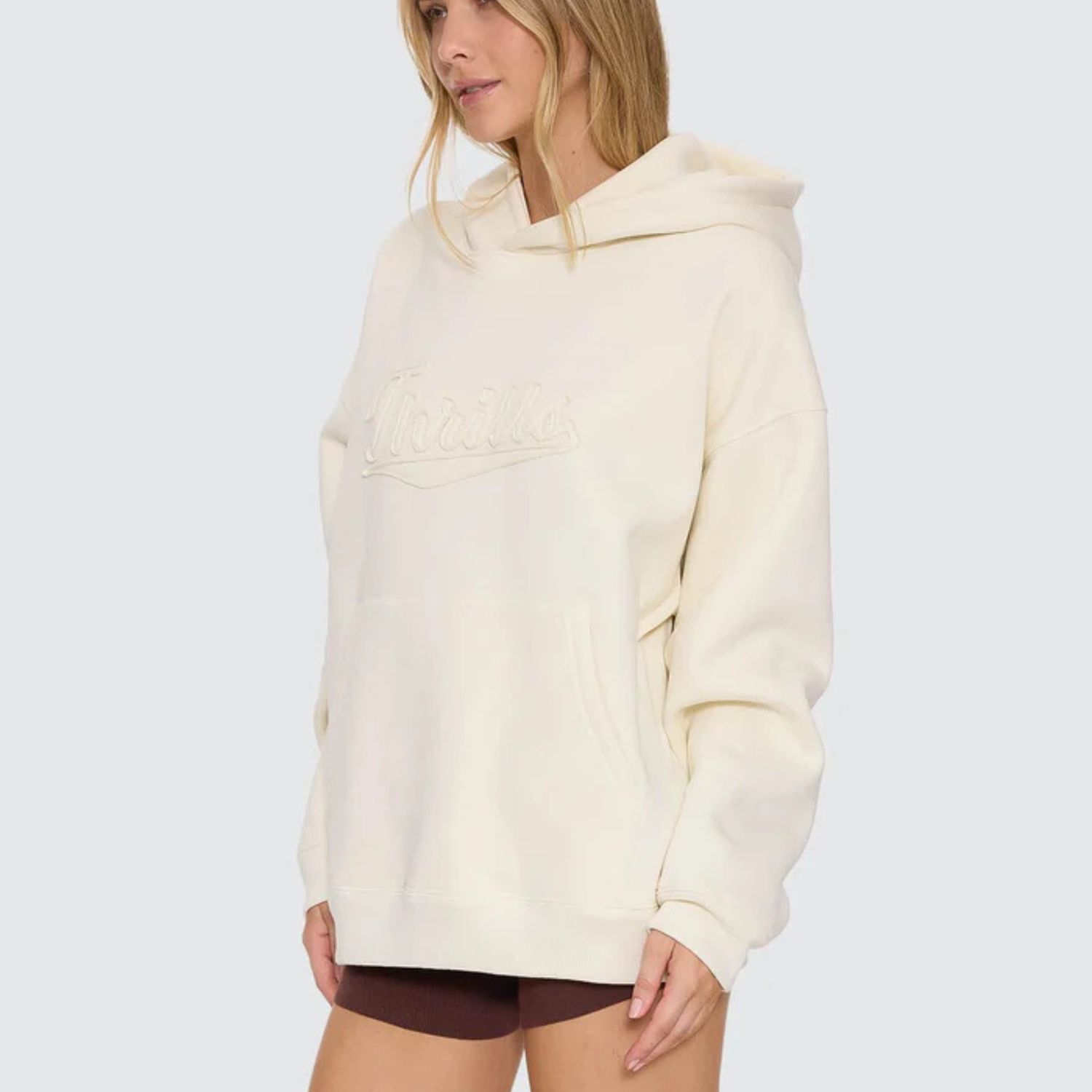 THRILLS WOMENS PLAYMAKER COCOON PANEL HOOD - BUTTER CREAM