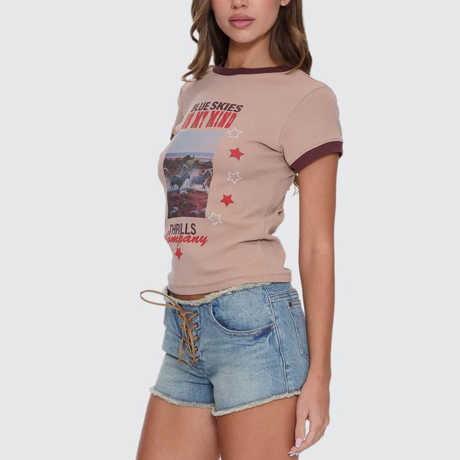 THRILLS WOMENS ON MY MIND CLUB TEE - STONE