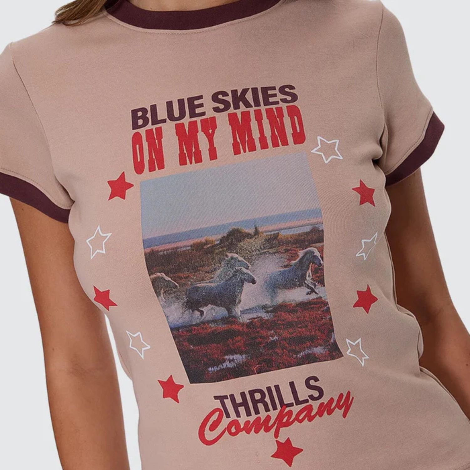 THRILLS WOMENS ON MY MIND CLUB TEE - STONE