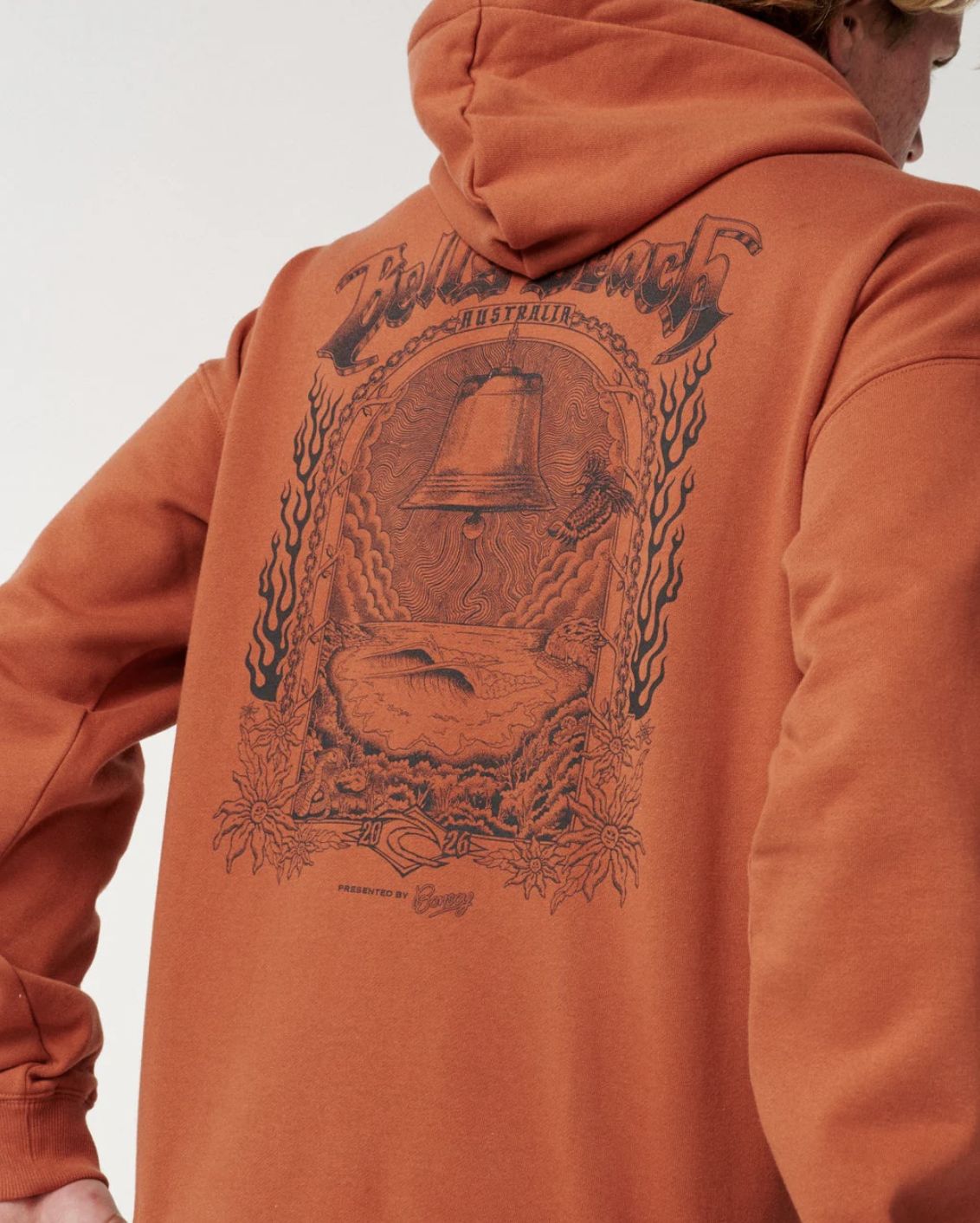 RIPCURL MENS BELLS PRO 26 HOOD- BAKED CLAY