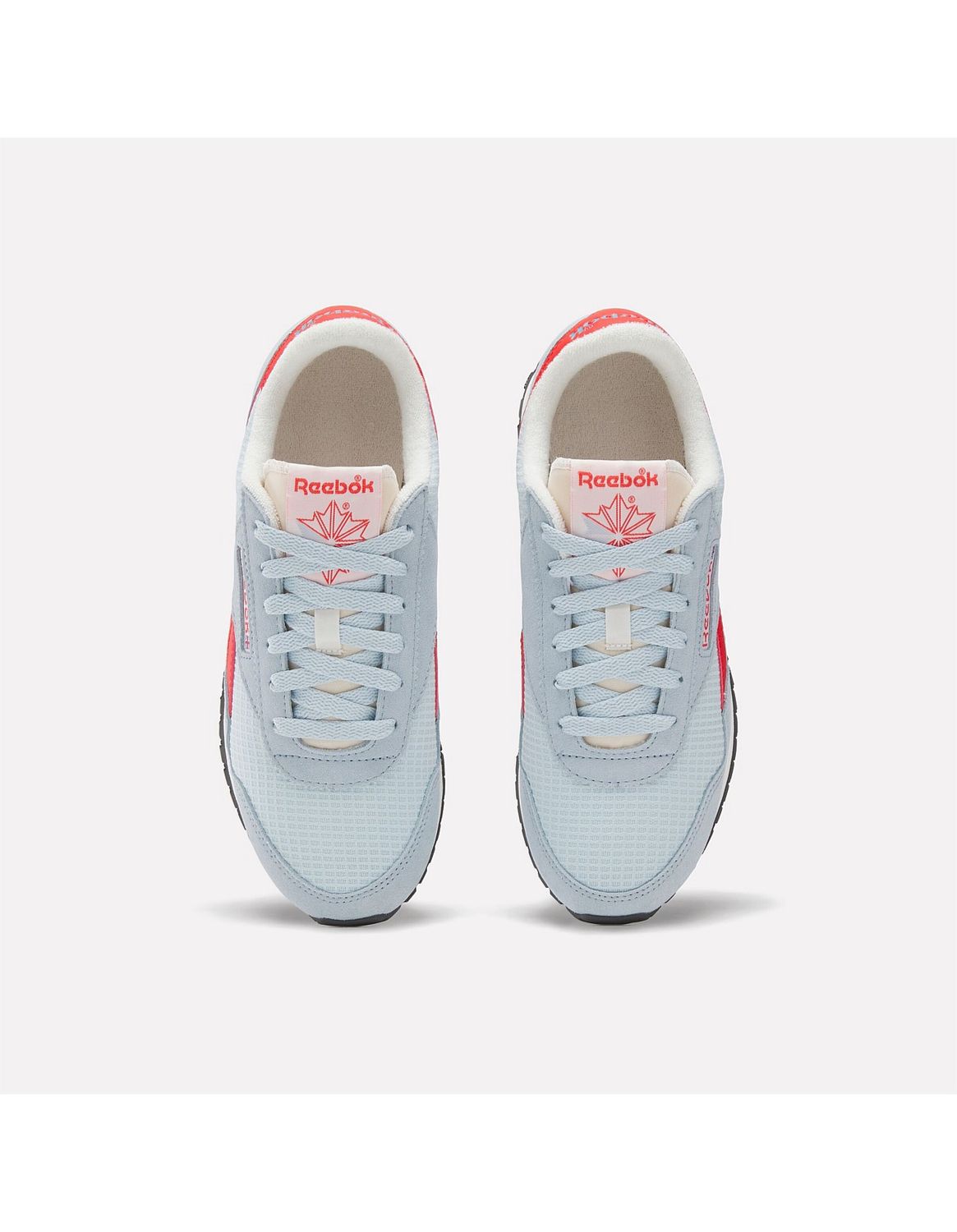 REEBOK WOMENS CLASSIC AZ SHOES- ICE BLUE/SPORT RED/WASHED BLACK