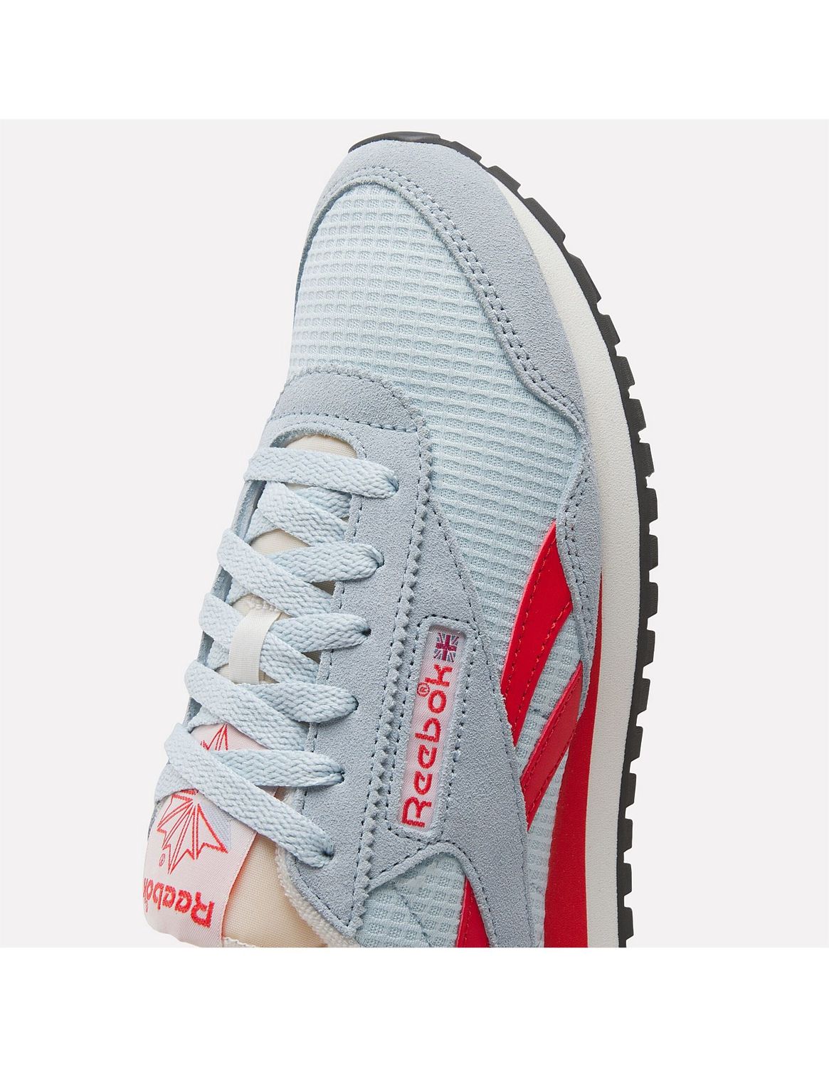 REEBOK WOMENS CLASSIC AZ SHOES- ICE BLUE/SPORT RED/WASHED BLACK