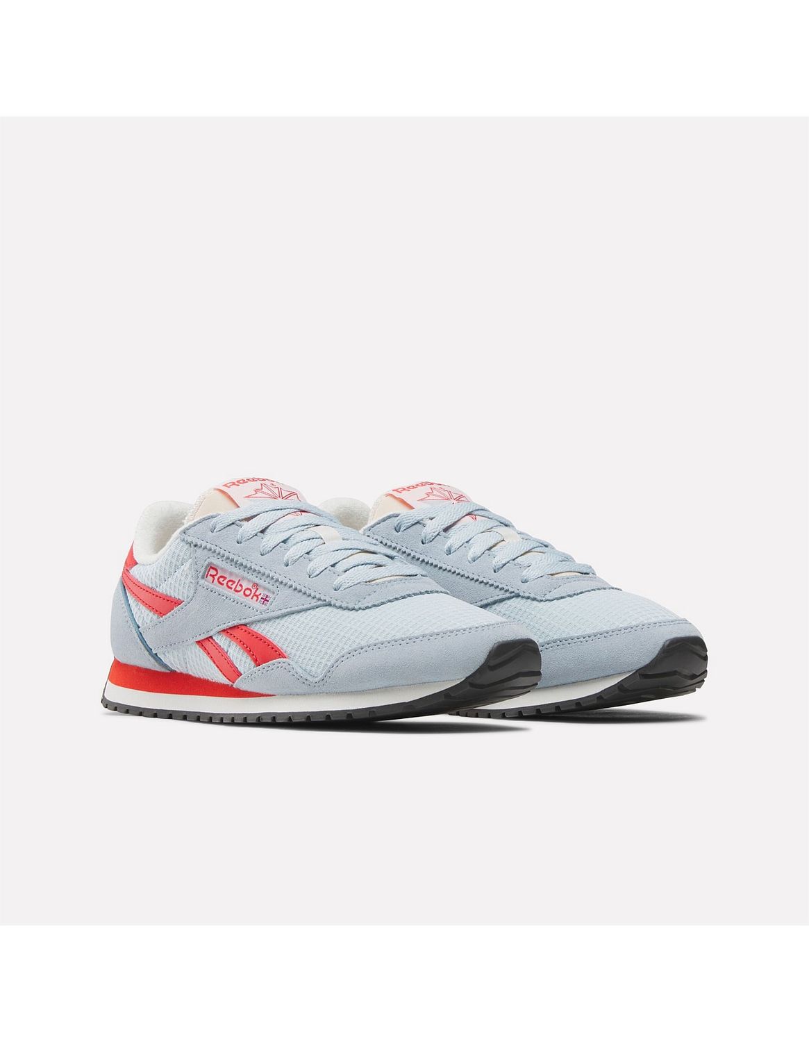 REEBOK WOMENS CLASSIC AZ SHOES- ICE BLUE/SPORT RED/WASHED BLACK